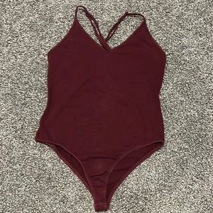 Maroon red L.A. Hearts body suit